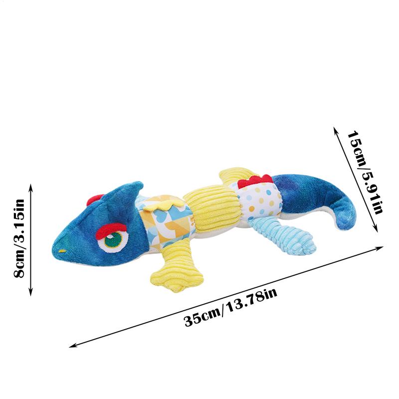 Dog Squeak Toys Dog Teething Toys Chameleon Soft Stuffed Toys Cartoon Bite-Resistant Pet Supplies Cute Dog Toys For Cleaning