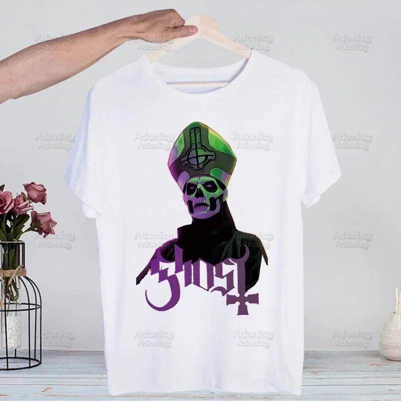 Ghost Band Heavy Metal Music Band Prevalent T Shirts print O-Neck Short Sleeve Regular Mens Heigh Quality Men Hip-Hop t Shirt