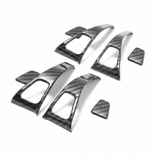 ABS Carbon Fiber Door Lock Window Switch Cover Trim For Tesla Model3 17-21