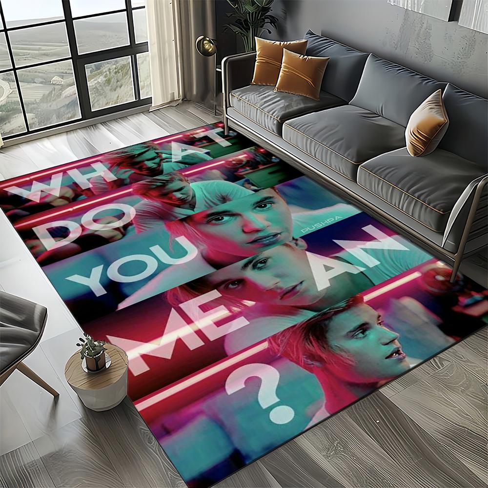 2025 New Style Justin Drew Bieber Singer JB Carpet Rug for Living Room Bedroom Home Sofa Decoration,Kid Play Non-slip Floor Mat