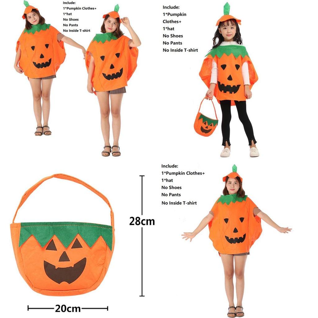 Charmantes Halloween-Kostüm für Eltern-Kind Kürbis Cosplay Outfit