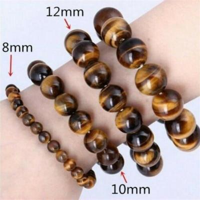 Olho de tigre Buda Pedra Natural 6mm 8mm 10mm Contas Redondas Corda Elástica Homens Mulheres Charme Pulseira