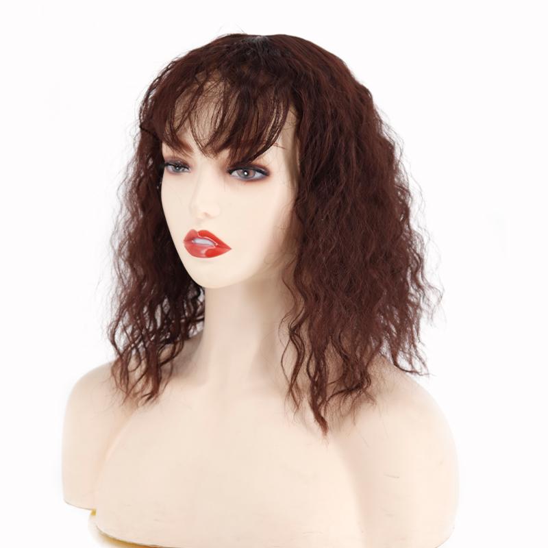 

MISS WIG, женские натуральные вьющиеся волосы с челкой, короткий парик, синтетическое волокно, кукурузная завивка, кусок волос для косплея, вечерние, повседневного использования