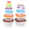 Square & Round Plastic Lunch Containers Set - Sealed, Compartmentalized, Freshness-Preserving Storage Boxes.
