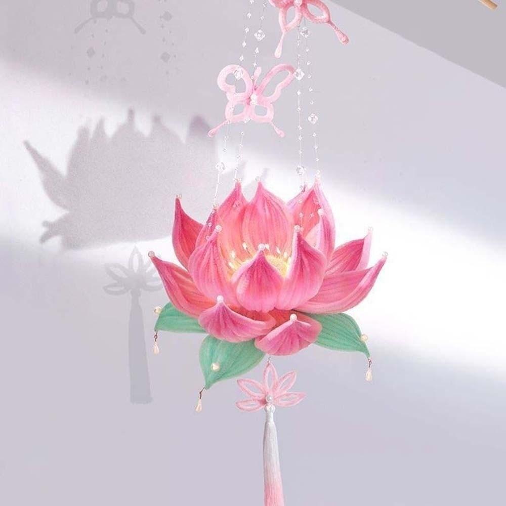 Luminous Flower Lamp Handmade Handheld Light DIY Material Kit Lotus Lantern  Cosplay Props
