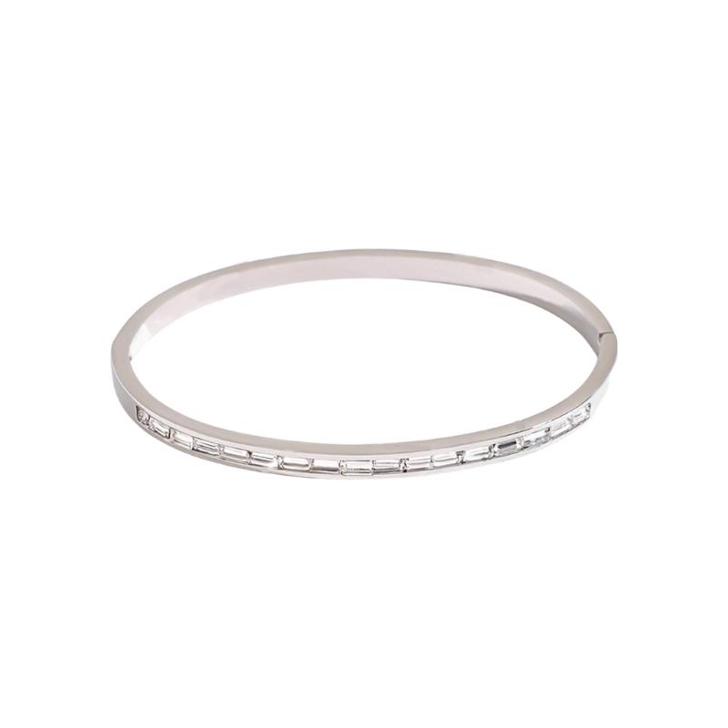 Modern Bangle Stainless Steel Bracelet Jewelry Adjustable Size Wristband Unisex Accessory for Casual Or Formal Outfits