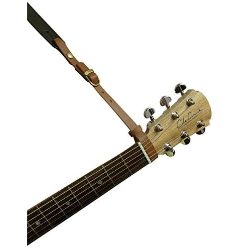 Live Line Acoustic Guitar Strap Connector with Genuine Leather Strap Buttons, Black (LGSC14 BLK)