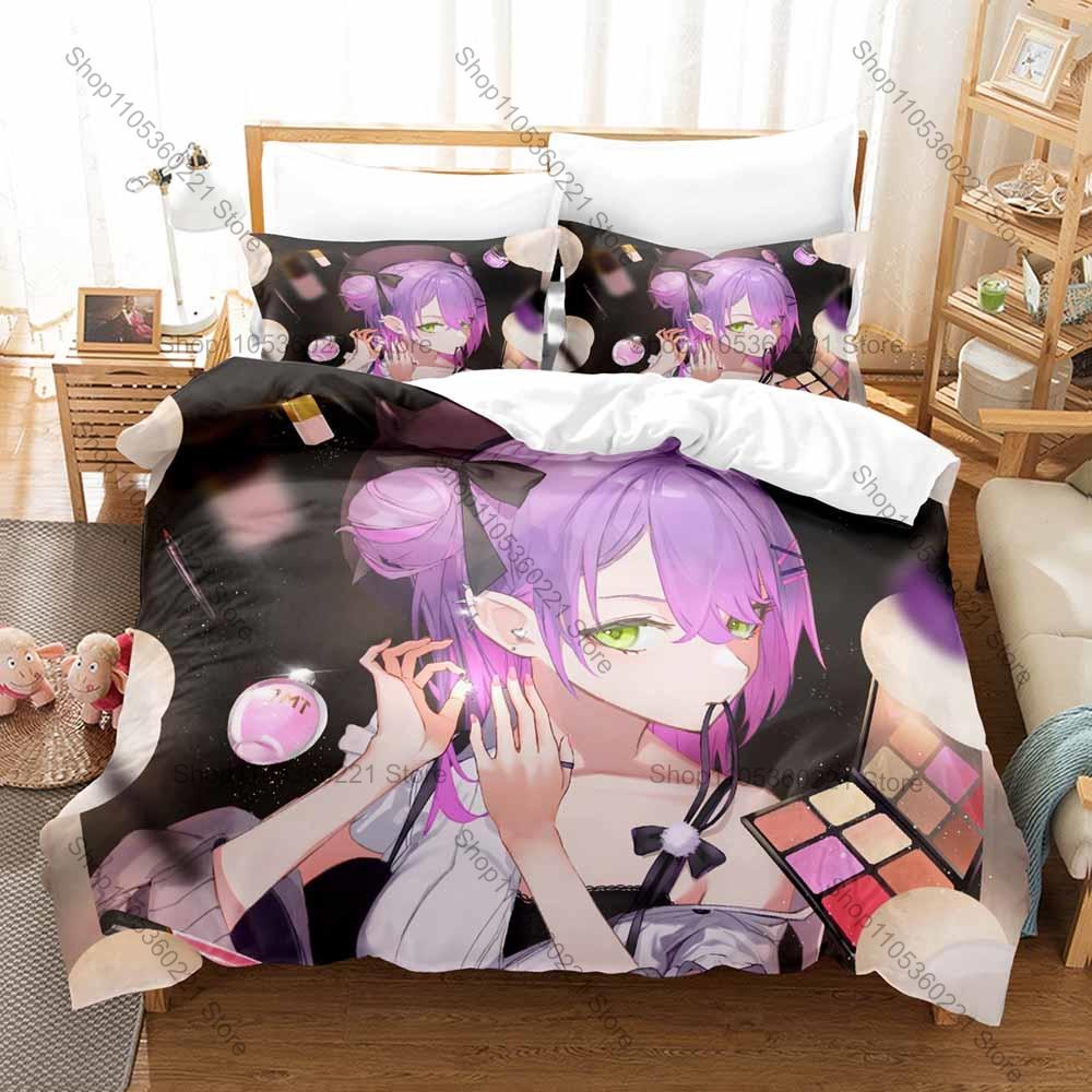 Tokoyami Towa Kawaii Cartoon Graphic Bedding Include 1 Duvet Cover + 2 Pillowcases Comfort Bedroom Decoration