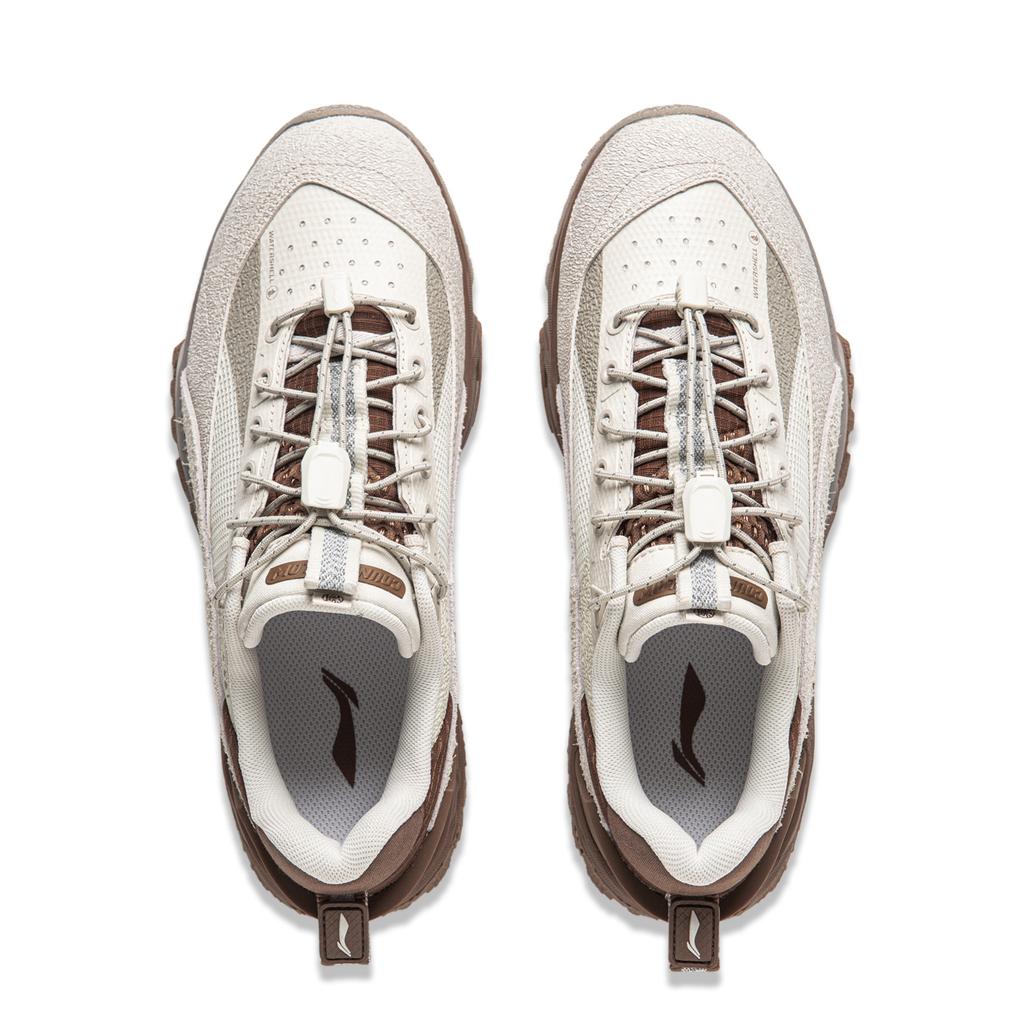 New LiNing CF Hiking Pro Water Resistant Low Top Casual Shoes Women's Gray Brown AGLU152-1