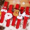 1 Pcs Random Style Christmas Clap Bracelets Holiday Party Gifts With Various Santa Claus Snowman And Reindeer Designs