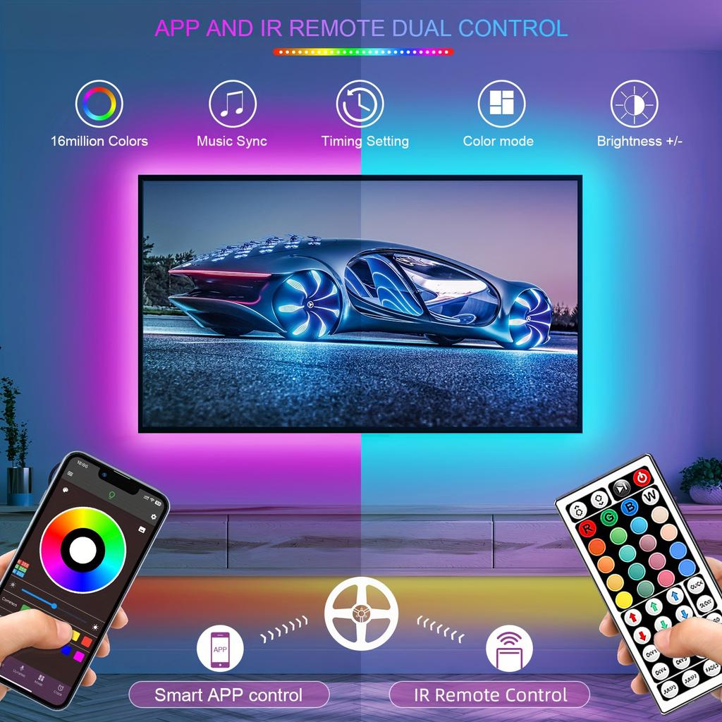 RGB Led Strip Lights 10m 20m 30m Led Room Light with Remote and APP Control RGB Ribbon for Room Home Party Decoration