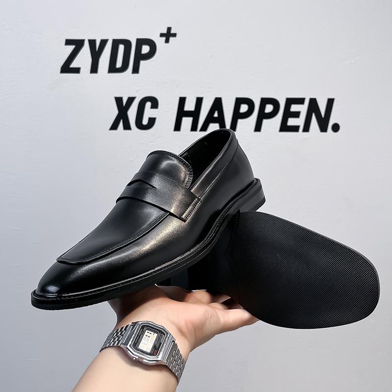 New Casual Breathable Men's Shoes British Style Business Dress Pointed One Pedal Men's Leather Shoes 24305-A