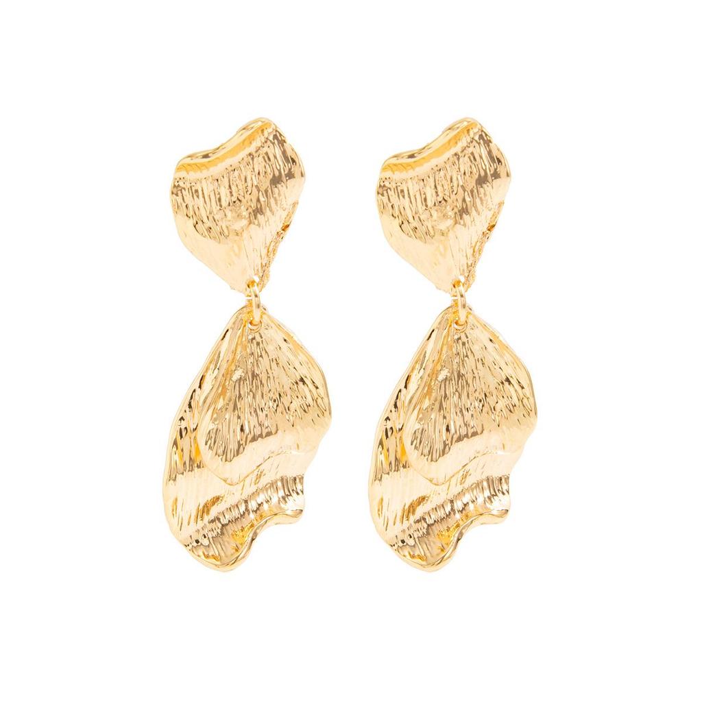 Elegant 3D Flower Petal Tassel Stud Earrings - European & American Sweet Style