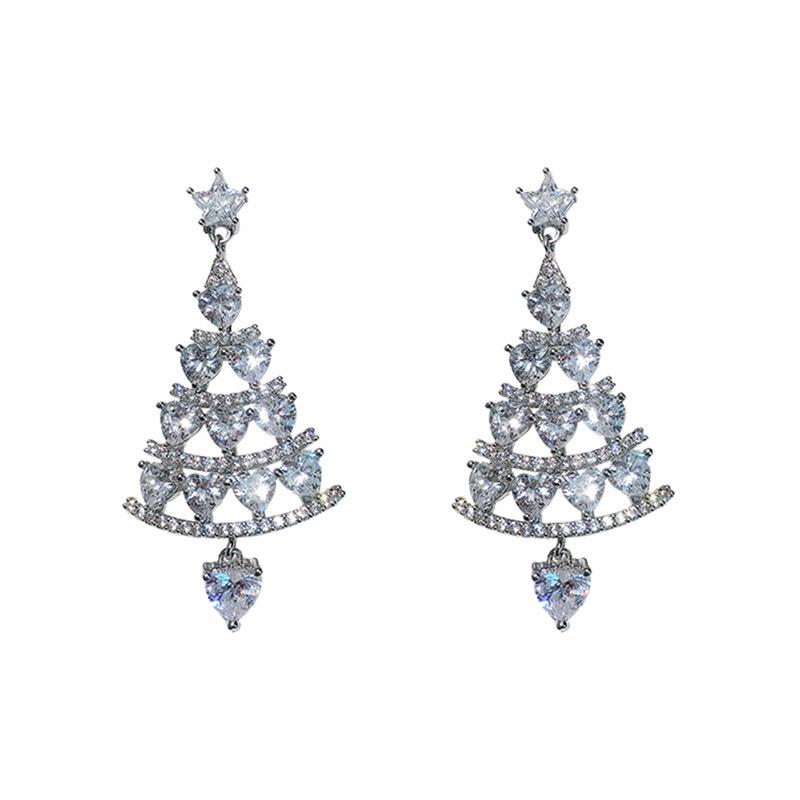 Elegante grenzüberschreitende Weihnachtsbaum-Quastenohrringe für Damen