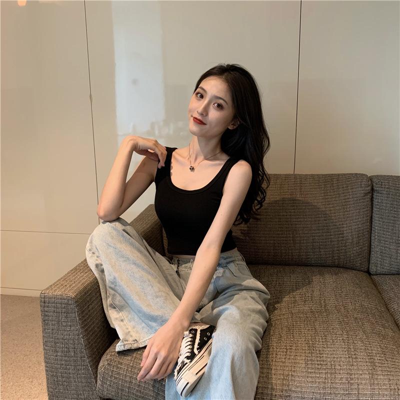 High-waisted Short Navel-exposed Design Sense, Niche Outer Wear, Small Suspender I-shaped Vest, Women's Sleeveless Top