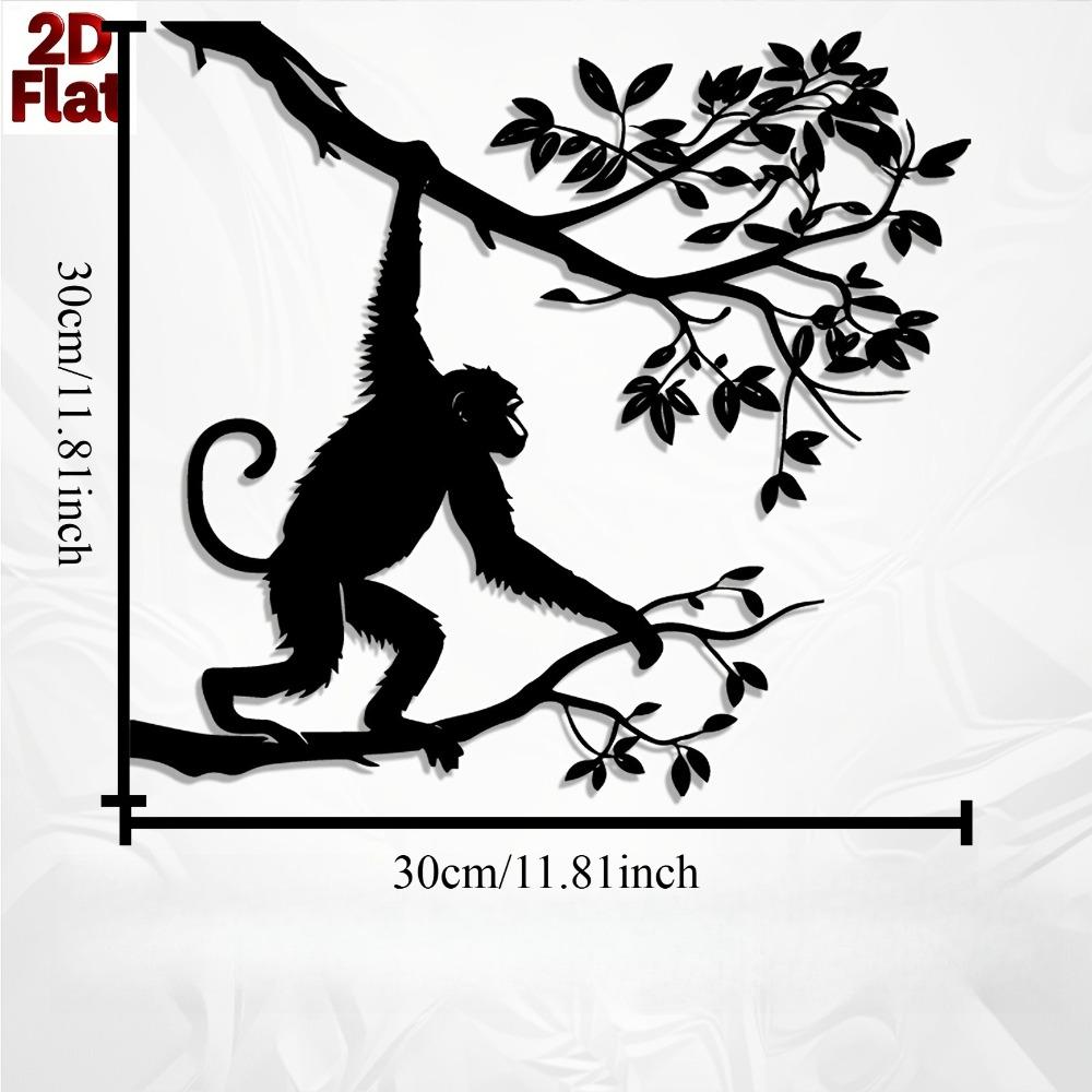 1pc Dynamic Monkey Iron Wall Art, Weatherproof Sculpture for Patio, Garden Fence, New Year Easter Holiday Outdoor Decor