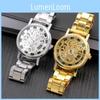 Elegant Geneva Alloy Case Men's Watch With Transparent Dial And Steel Band Stylish Design