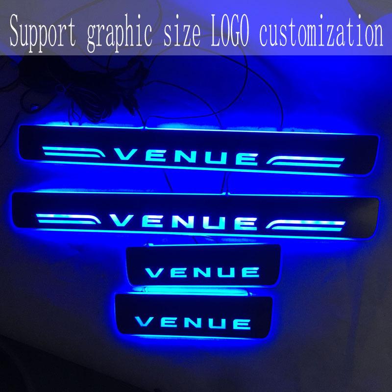 4-Piece LED Door Sill Strips for Hyundai VENUE