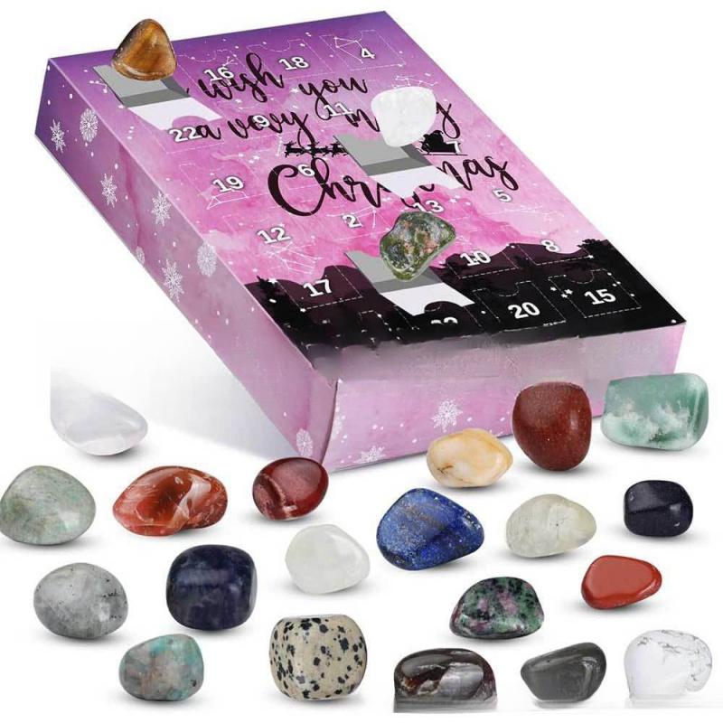 Christmas Mineral Stone Blind Box, Kids Mystery Rock Digging Exploration Kit, Natural Gemstone Art Ornament Desktop Decor