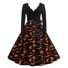 Women's Printed Maxi Dress for Halloween Theme Party, Costume Events and Night Out