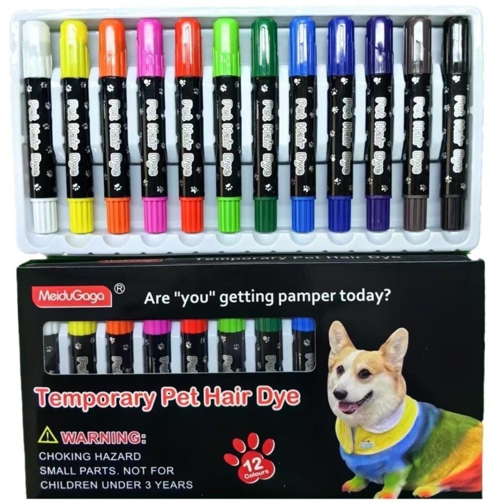 Нетоксичный маркер-краска для шерсти животных, смываемый, цветная краска для шерсти собак, уход за питомцами Set A