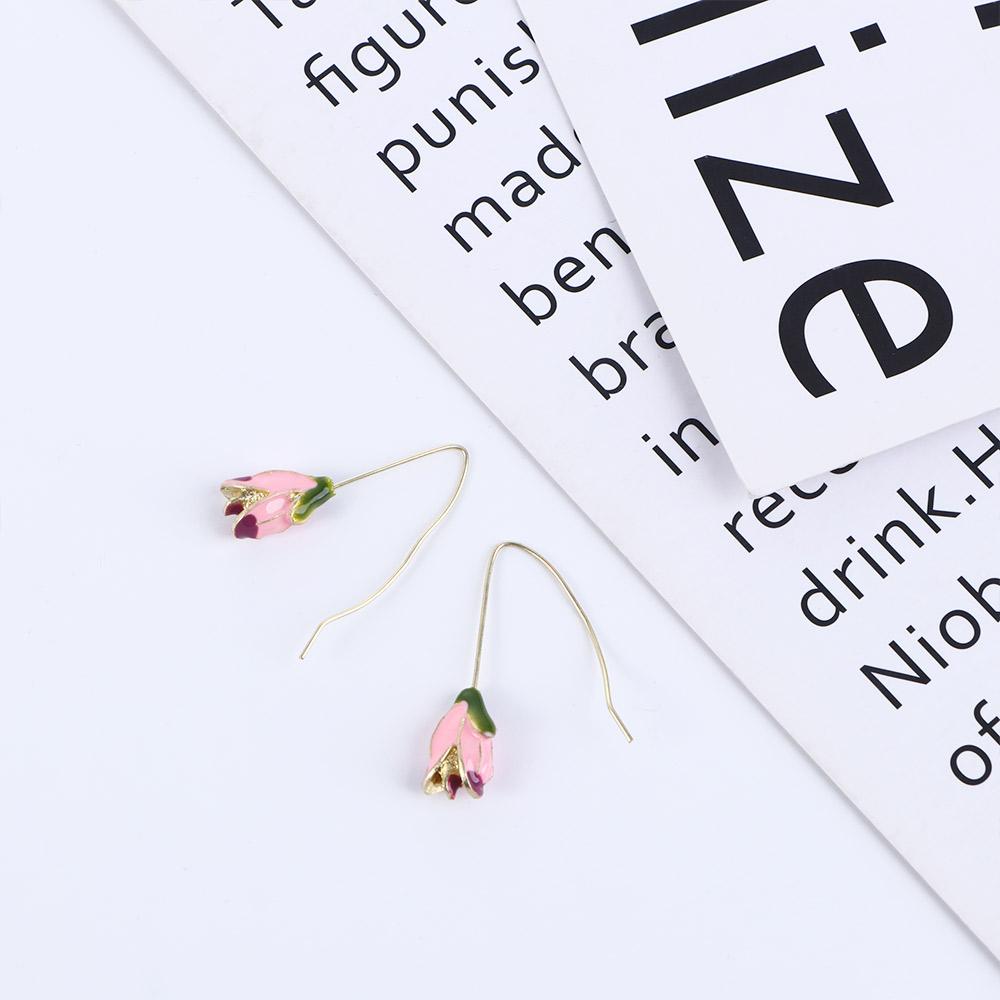 Dangle Ear Jewelry Wedding Tulip Earrings Women's Earrings Korean Style Earrings Long Hook Earrings
