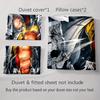 Heroic comic illustration. Bedding Duvet cover sets Duvet covers Pillowcases gifts (1 * Duvet Cover 2 * Pillowcases, without duvet insert)