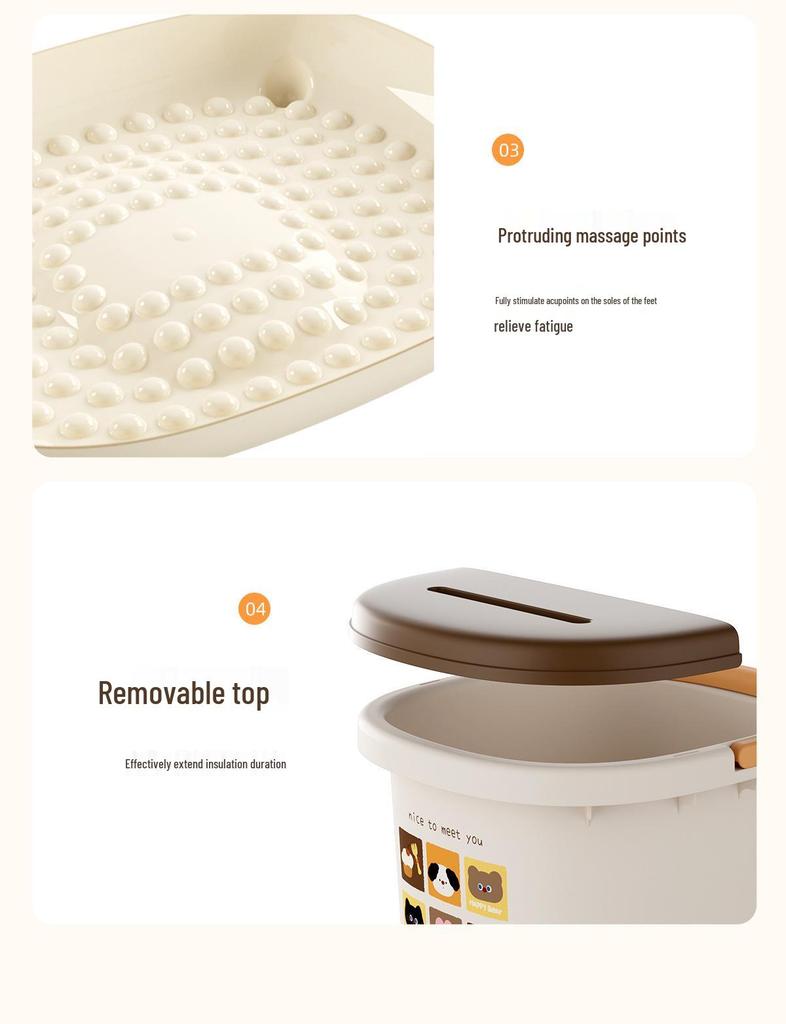 Deep Calf Foot Spa: Foldable Foot Bath Bucket with Thickened Plastic Basin
