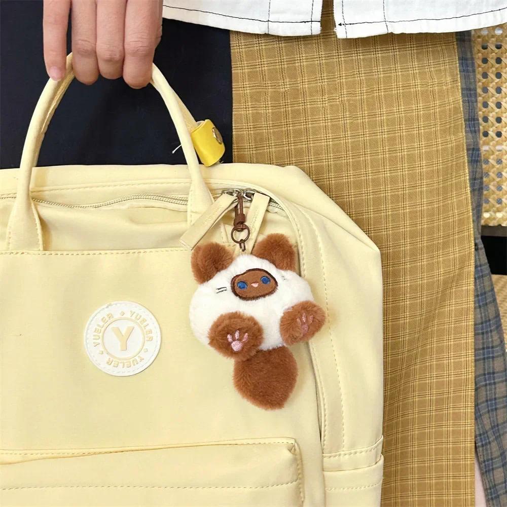 Cute Plush Cat Doll Pendant Key Chain Girls Backpack Stuffed Keychain Soft Toy Couple Bag Kawaii Keychain Decorative Gifts