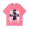 275 GSM Washed T-shirts 100% Cotton Dragon Ball V16 Black Goku Print Unisex Heavy Cotton T Shirt