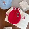 Pet Autumn and Winter Striped Collar Baseball Jacket Cat Plush Thick Warm Jacket Dog Clothes for Small Dogs Puppy Clothes