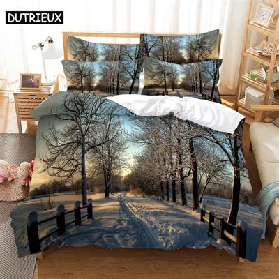 Snow Bedding Set Duvet Cover Set 3d Bedding Digital Printing Bed Linen Queen Size Bedding Set Fashion Design  Bed Cover Set