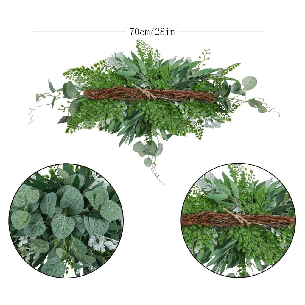M-Modern-Greenery Swag Artificial Front Door Wreath Hanging Eucalyptus Leaves Garland For Home Window Wall Wedding Arch Decor
