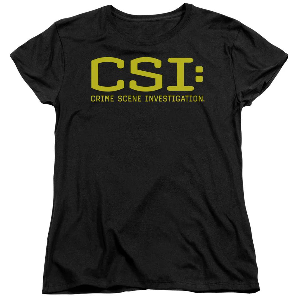 Женская футболка с логотипом CSI Черная Официально лицензированная 2XL