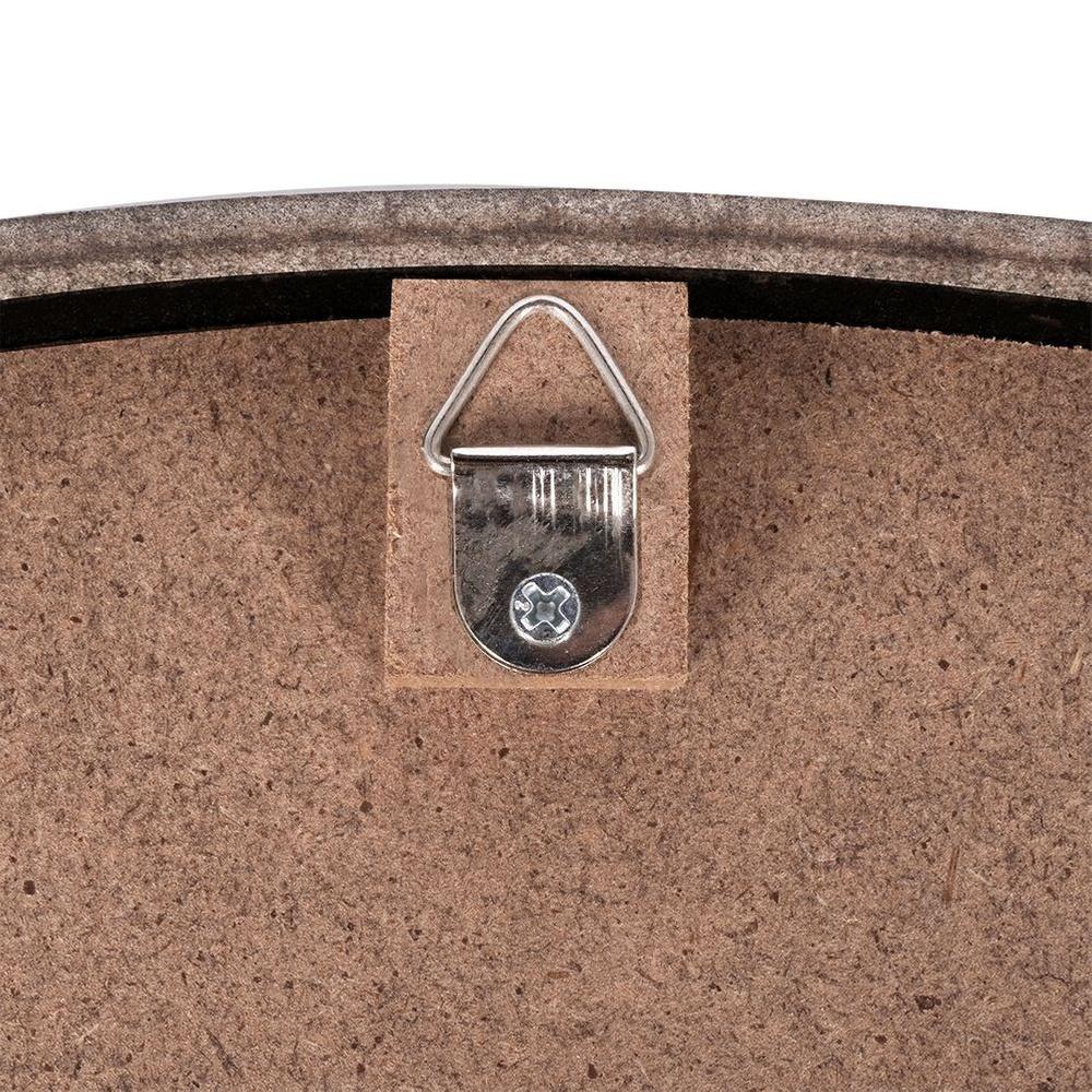 Wooden wall mirror, black, round, 50 cm