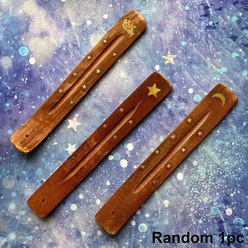 Natural Wooden Incense Stick Holder Ash Catcher Burner Incense Stand Rack Incense Base Aromatherapy Plate Home Decoration