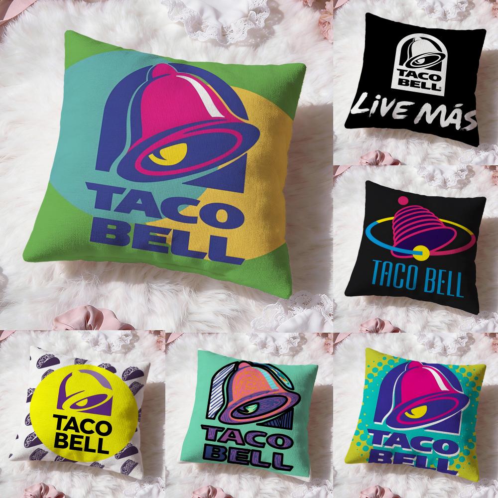 Mexican Flavor T-Taco Bell Cushion Cover Premium Comfort Reversible Pillow Cove -Two in One Design for Any Room & Car Interior