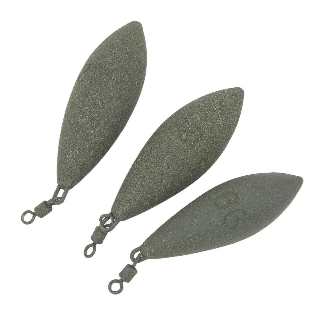 Kit de 3 Pesos Plomados para Lanzar Pesca Giratorio Oliva Plomada de Pesca Equipo de Pesca para Agua Salada Agua Dulce