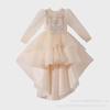 "Girls' Luxury Swallowtail Princess Dress: Long Autumn/Winter Skirt for Piano Recitals & Weddings"