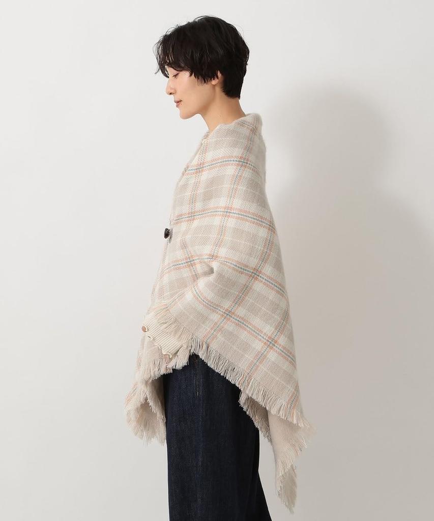 Afternoon Tea Living Stole JN28 Tartan Check Poncho / Afternoon Tea Original Tartans Beige