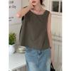 Rellawear Women Back Ribbon Sleeveless Blouse 2color