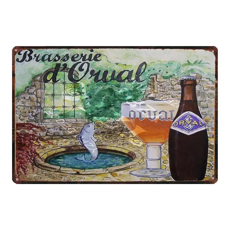 Belgian Beer Orval Metal Tin Signs Retro Shabby Chi Plates For Wall Bar Home Pub Art Kitchen Coffee Decor 30X20CM DU-8523B