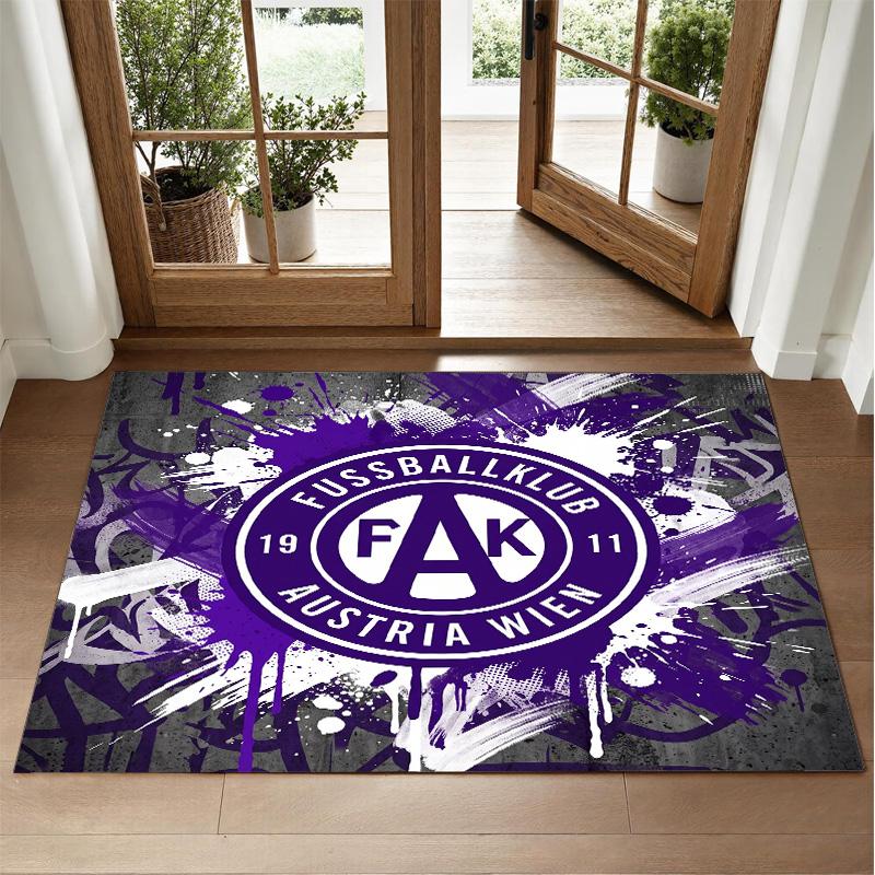 Austria Wien FC Design Crystal Velvet Rug Soft Decorative Mat for Bedroom Entrance