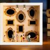 DIY Mini Museum Silhouette Box Creative Memory Display Kit With Mini Figurines Gold Frames For Wedding Valentine's Day Gifts