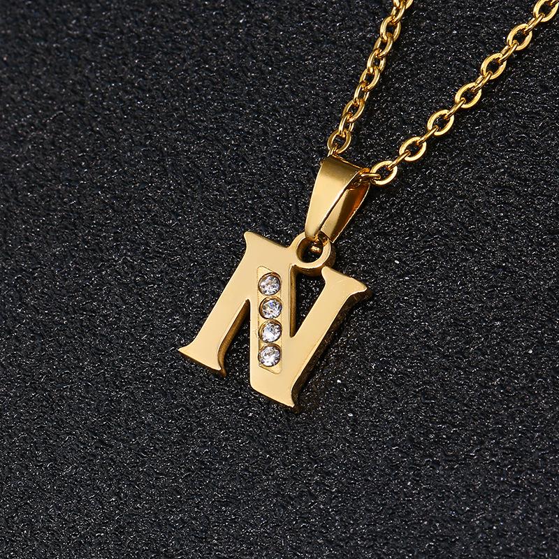 26-Letter Korean Style English Alphabet Pendant Necklace for Women and Besties