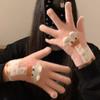 Cute giraffe plush knitted five-finger female plush thickened cycling cold protection