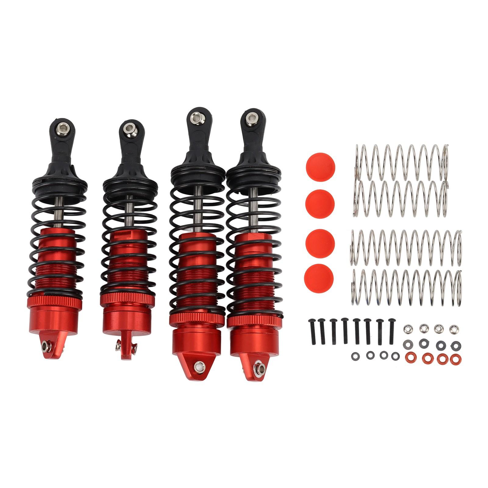

4Pcs RC Front Rear Shock Absorbers Aluminum Alloy Plastic Elastic Spring RC Shock Absorbers for TRAXXAS SLASH 1 10 Car червоний