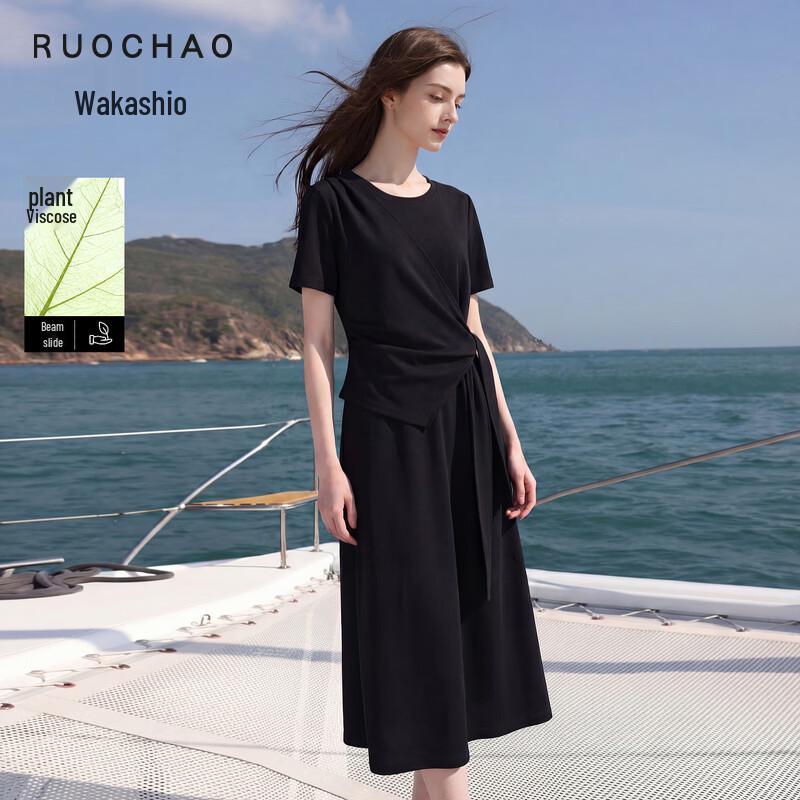 

Sancai Большого размера Круглый вырез Вязаное Длинное платье с скрученной талией M