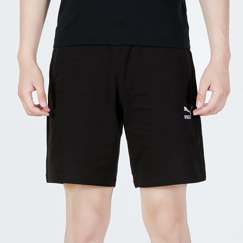 Puma Solid Color Logo Casual Shorts Men Bottoms Black 531371-01