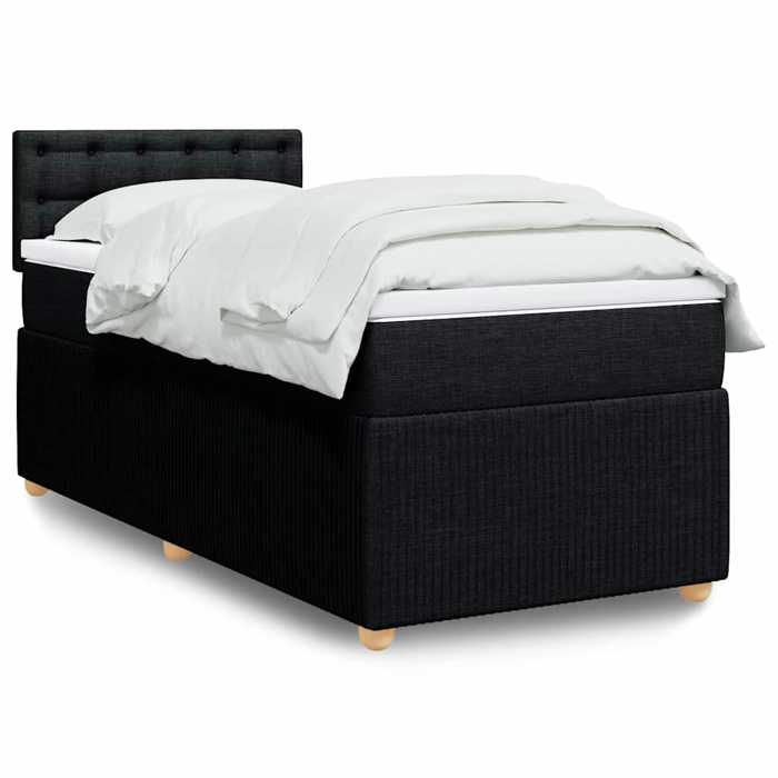 Maison Exclusive - Sommier à lattes de lit avec matelas Noir 100x200 cm Tissu